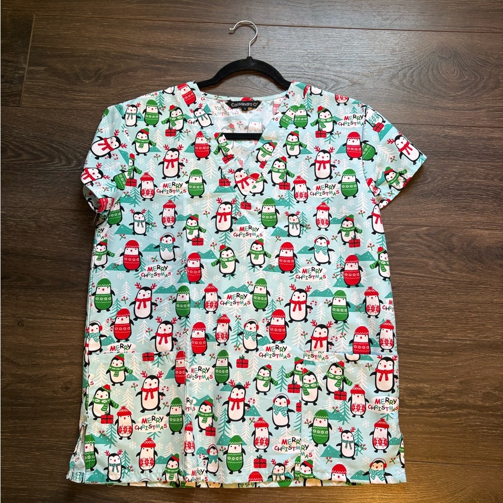 Festive Penguin Print Women's Top